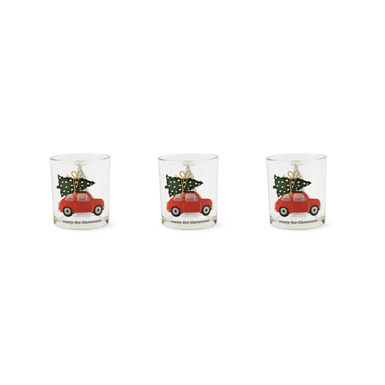 Set Of 3 Glasses Ready For Christmas