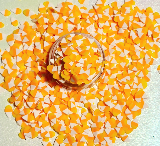 Candy Corn Polymer Clay Slices - Fimo Slime Shaker Bows Filler Clip Filler- Fake Sprinkles
