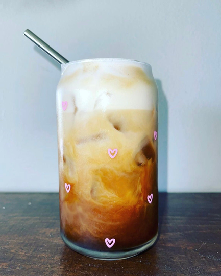 Mini Hearts Beer Glass Can, Coffee Cup, Soda Can