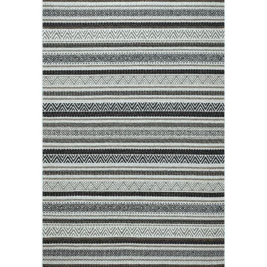 Xavier Flatweave Grey/Black Rug