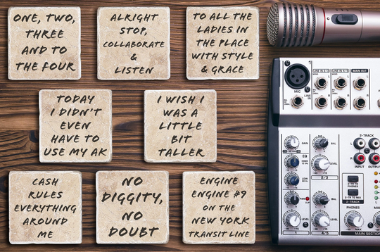 90's Rap & Hip Hop Lyrics Stone Coasters - Stop, Collaborate Listen, No Diggity, Don't Call It A Comeback