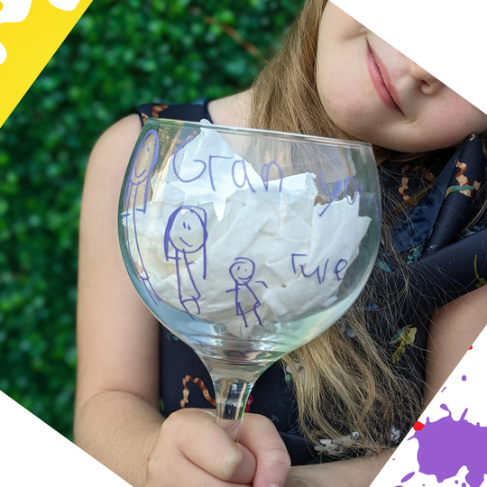 Birthday Gift For Grandad, Personalised Gin Glass, Gift From Grandchild, Kids Drawing Custom Keepsake
