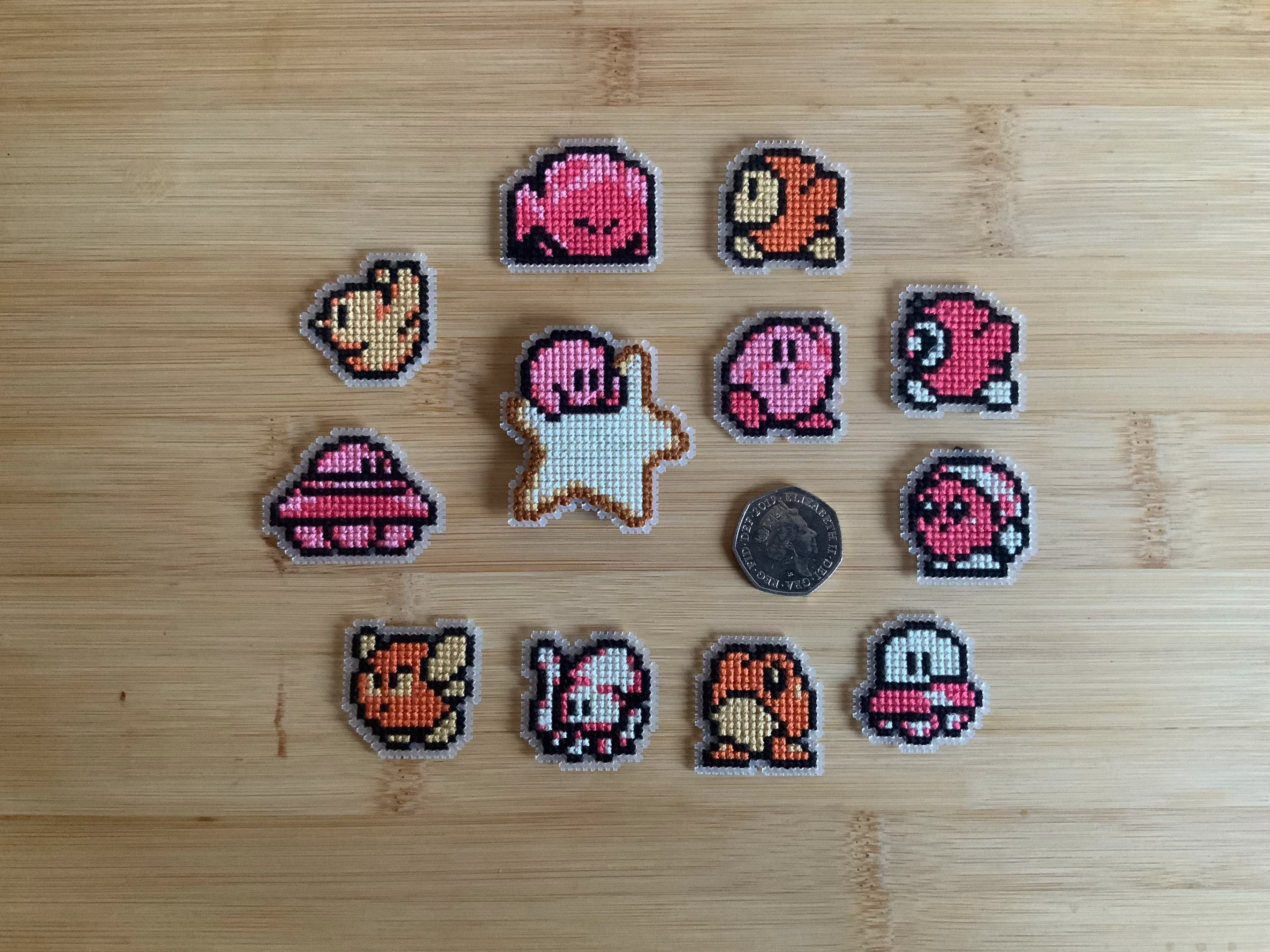 Kirby | Magnet Pin Badge Cross Stitch Nintendo Nes