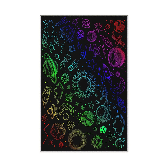 Ailey Power Loom 100% Polyester Black/Blue/Pink Rug