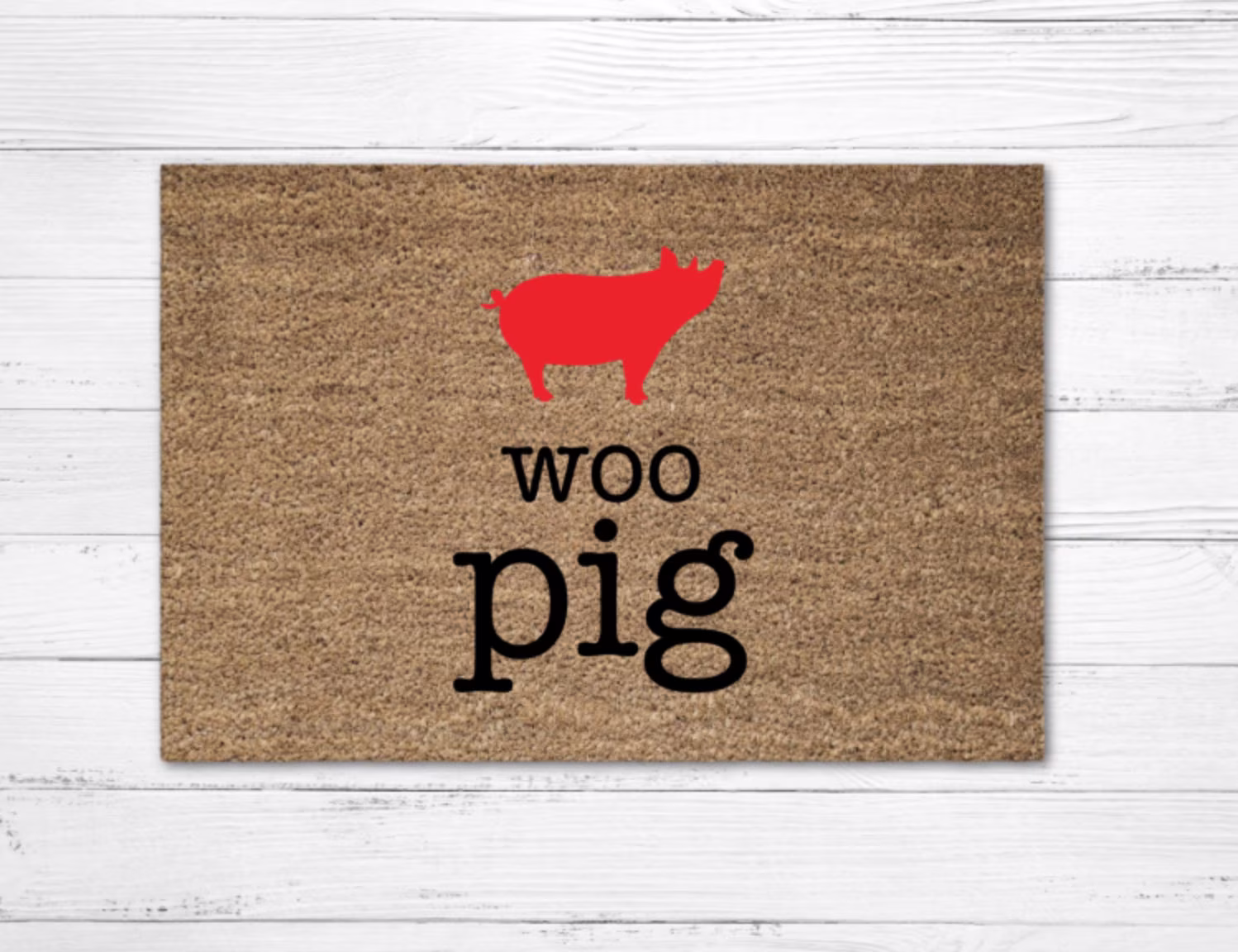 Woo Pig Doormat Rug, Arkansas Razorback Door Mat, Custom Funny Doormat, Hogs Mat