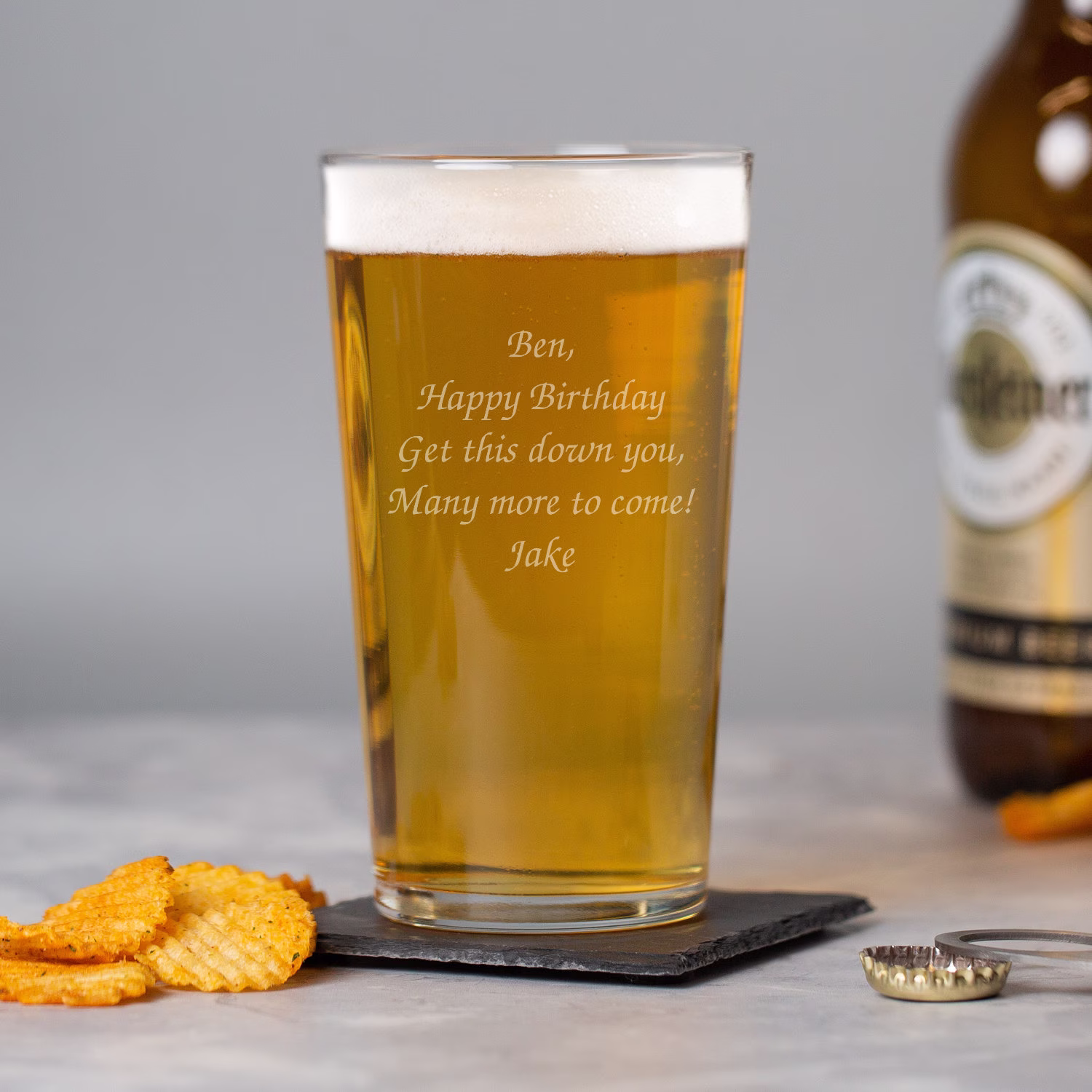Personalised Any Message Pint Glass Gifts Ideas For Birthday Christmas Fathers Day Dad Uncle Son Mens Him Beer Lager
