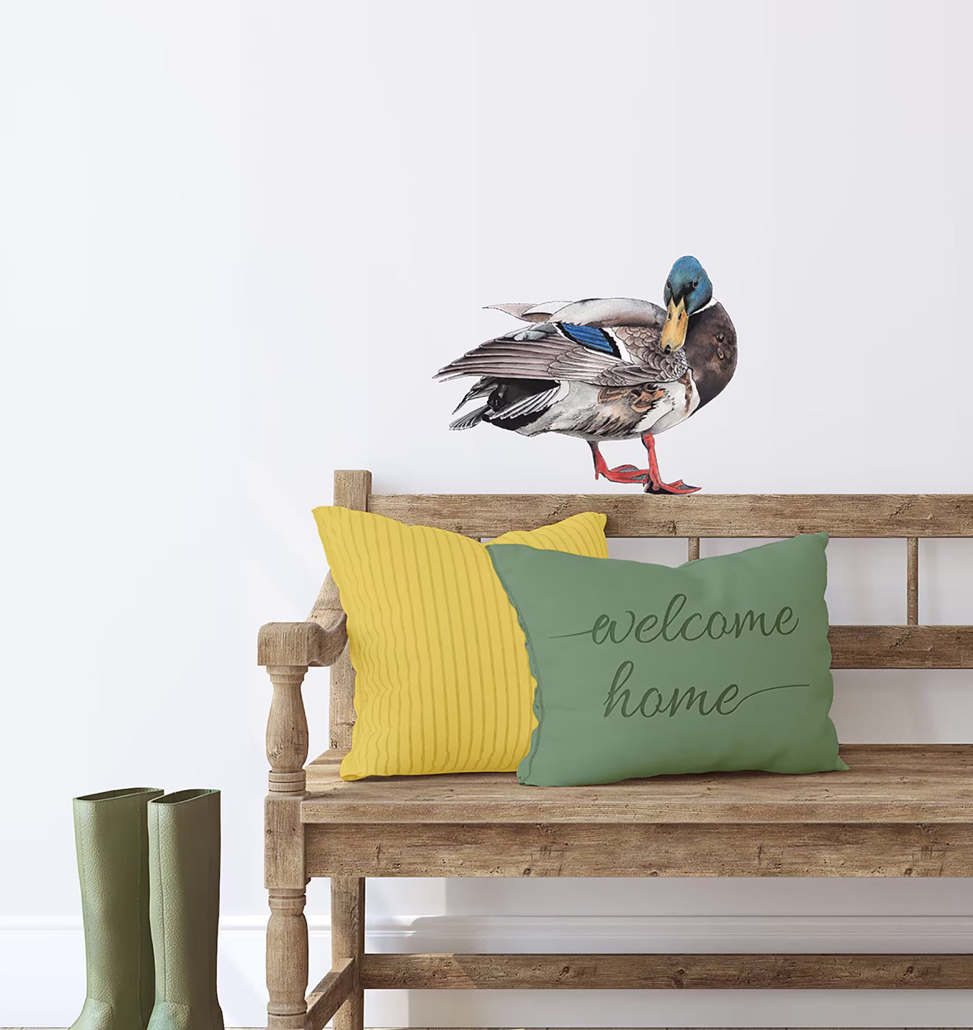 Mallard Duck Decal, Vinyl Art Stickers, Wall Stickers For The Modern Farmhouse, Nursery Nature Bird Decals