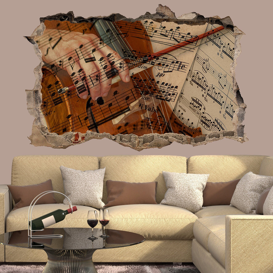 Musician Violin Musical Notes Wall Sticker Art Poster Mural Transfer Decal Print Room Home Nursery Office Shop Decor Id567