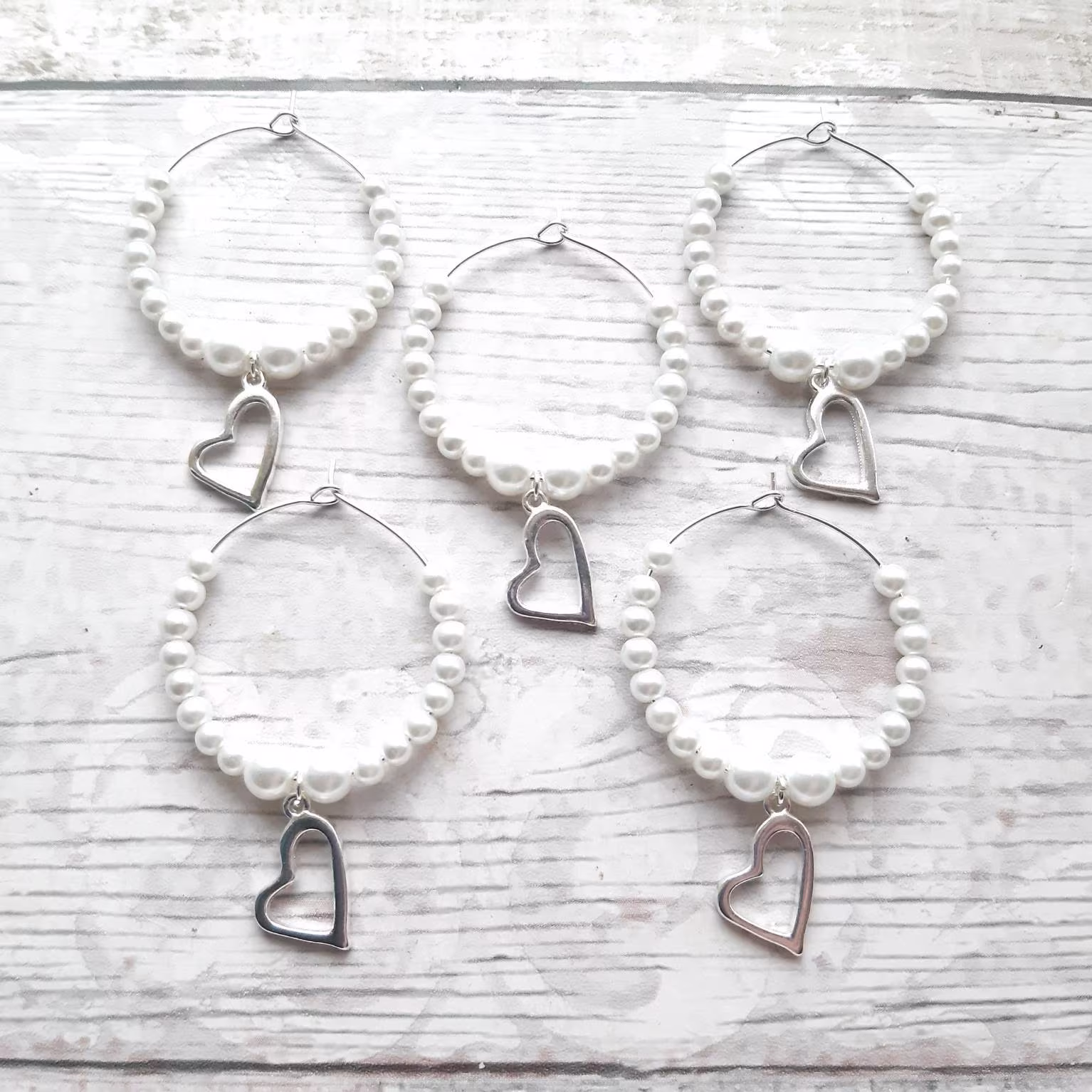 Heart Wine Glass Charm, Party Bag Filler, Hen Keepsake, Dinner Accessory, Birthday Grt Together, Decoration