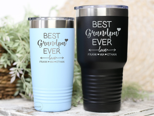 Grandpa Gifts, Best Ever Tumbler, Fathers Day Gift From Granddaughter Grandson, Birthday Cup Personalized T236
