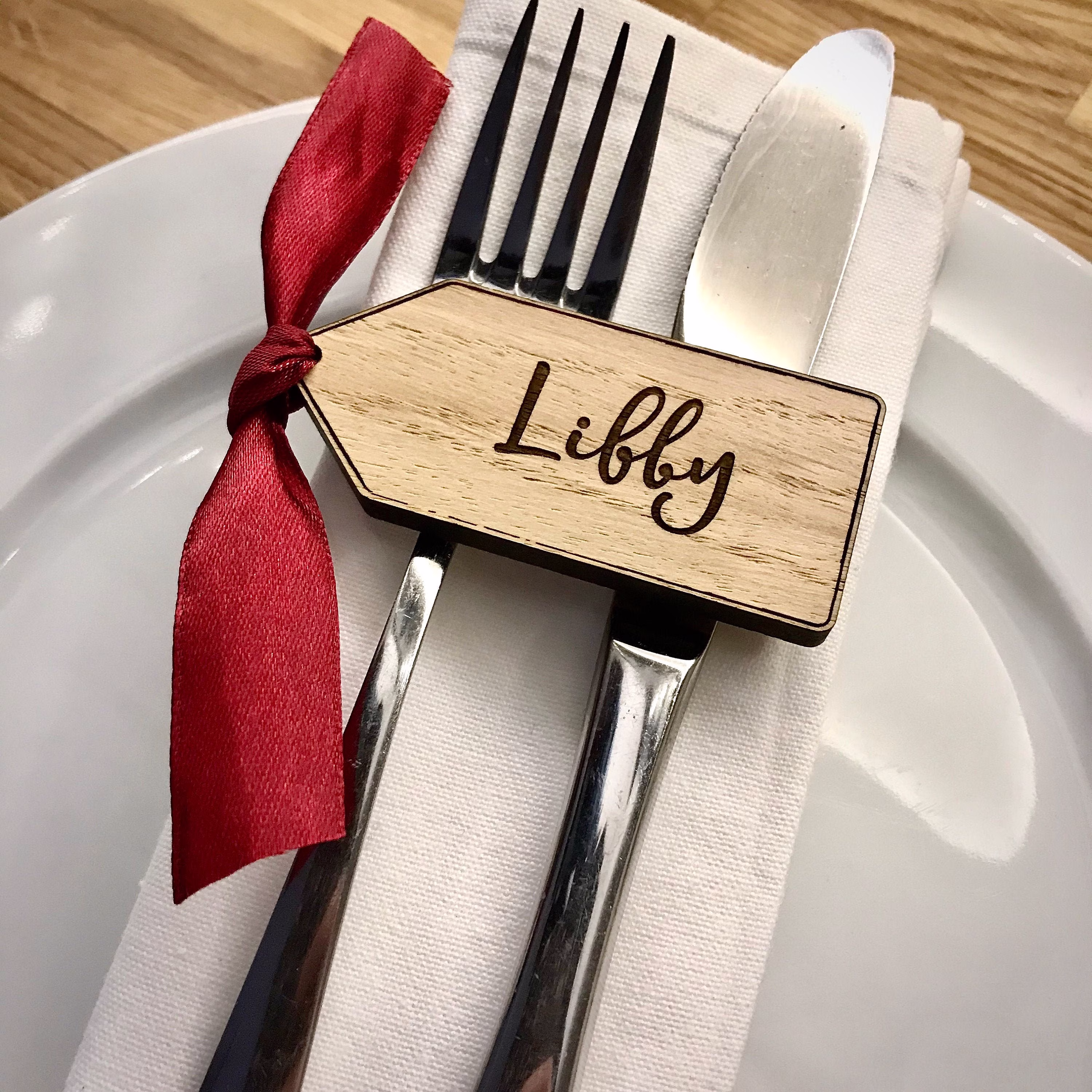 Personalised Luggage Tag Place Name/Table Decoration - Christmas, Decoration, Gift