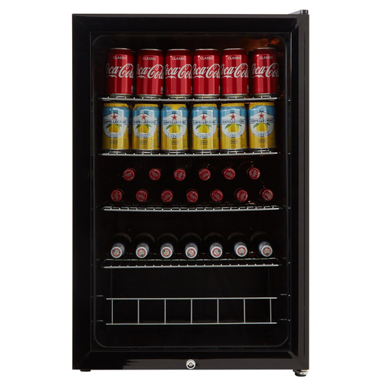 Cookology CBC130BK Undercounter Drinks Fridge | 54cm Glass Door Beverage Cooler