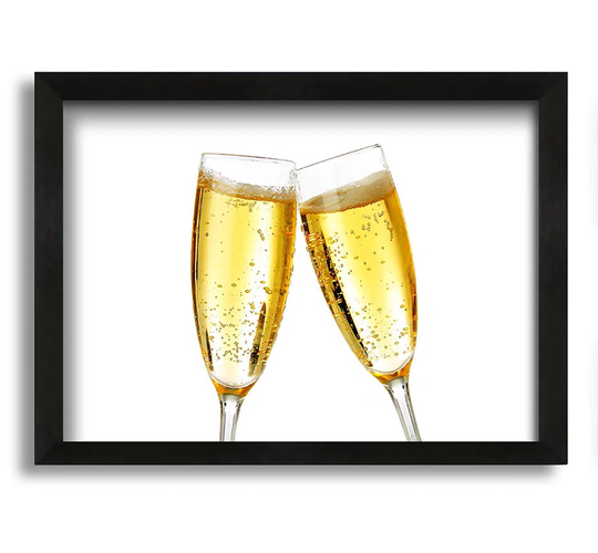 Champagne Glass Cheer - Picture Frame Photograph on Canvas