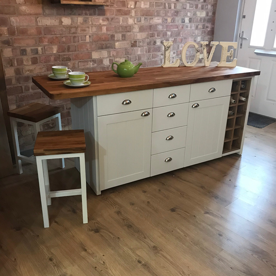 Large Bespoke Handmade Solid Pine Kitchen Island/Breakfast Bar - 0224