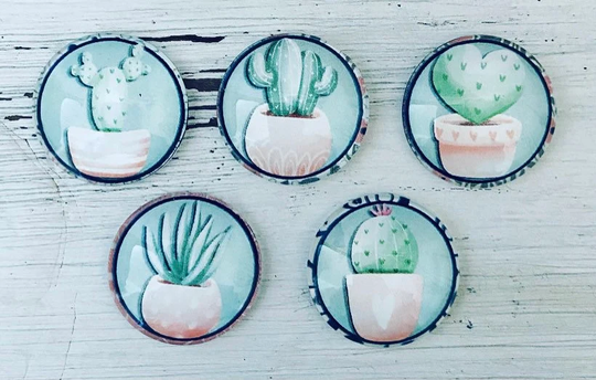 Succulent Refrigerator Magnets, Glass Cute Office Supplies, Magnets For Board, Fridge Decor, Gift Idea
