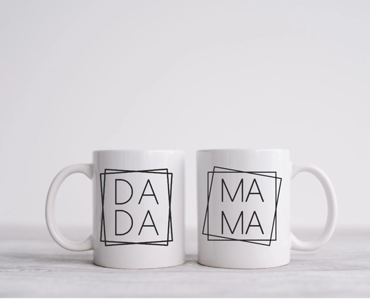 Mama & Dada Cup, Dada Coffee Mug, Mama New Parents Gift, Dad Mom Mugs, Christmas Gift For