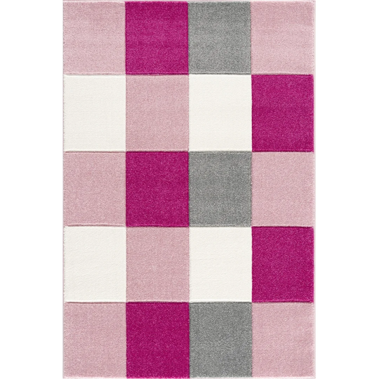 Checkerboard Shaggy Pink Rug