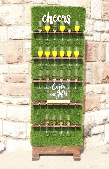 Champagne Wall With Stand - Holds 24Champagne Flutes Bar Glass Holder Display Engagement Party