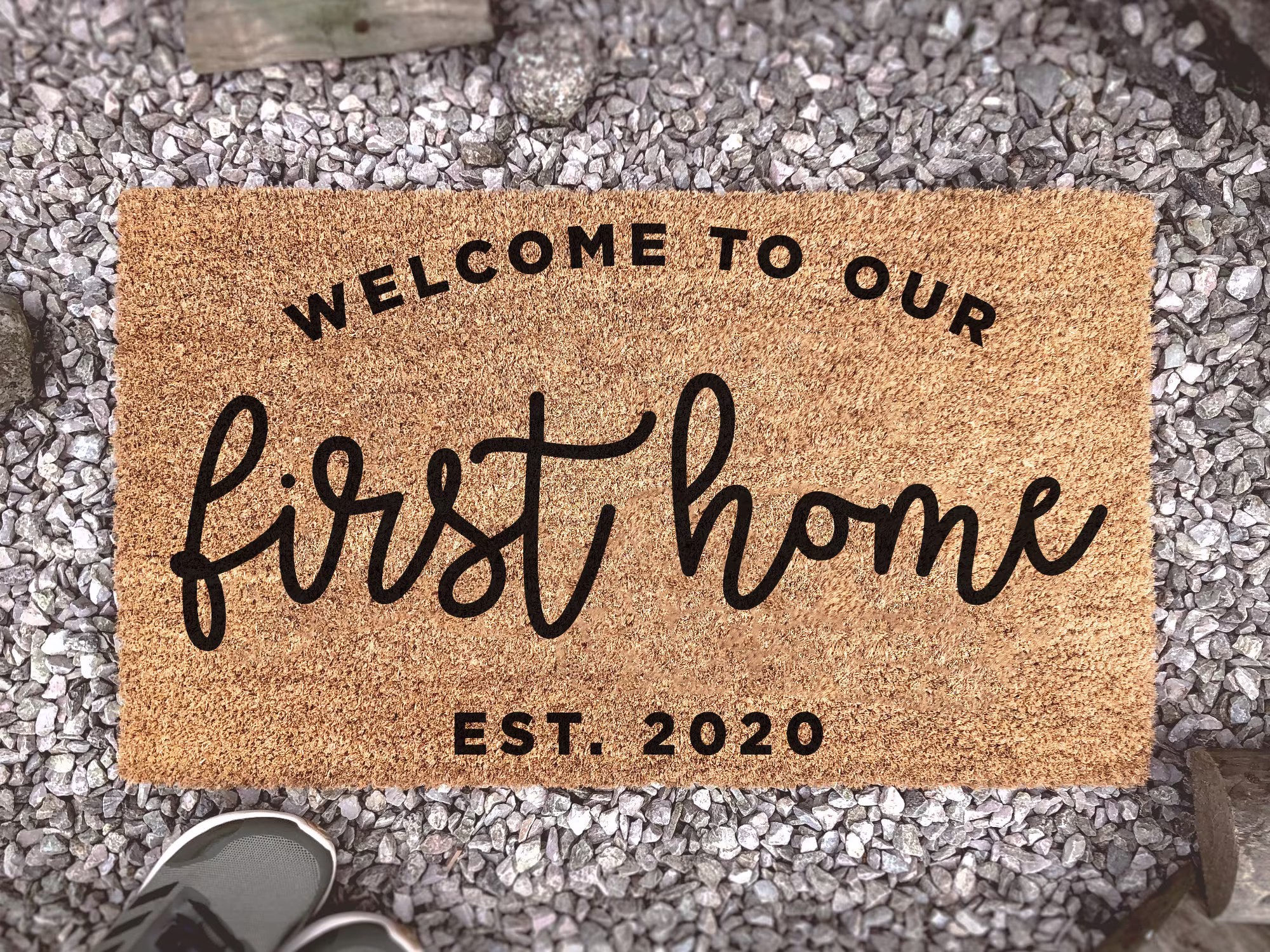 First Home Doormat - Personalized Family Mat Custom Coir Housewarming Gift Realtor
