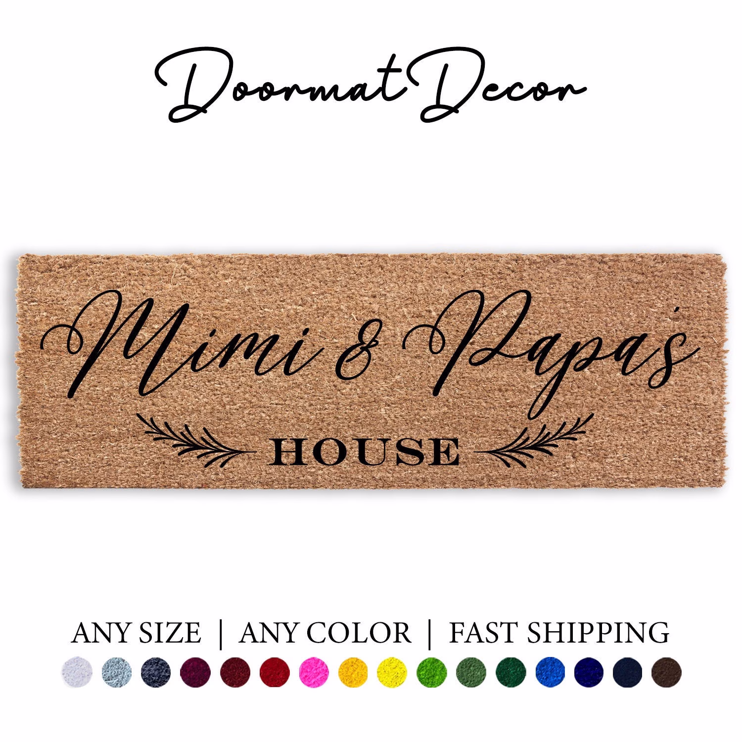 Personalized Welcome To Grandparents House Doormat, Custom Grandma Grandpa Door Mat Rug Gift, Mimi Papa Meemaw Peepaw, Gift From Grandkids
