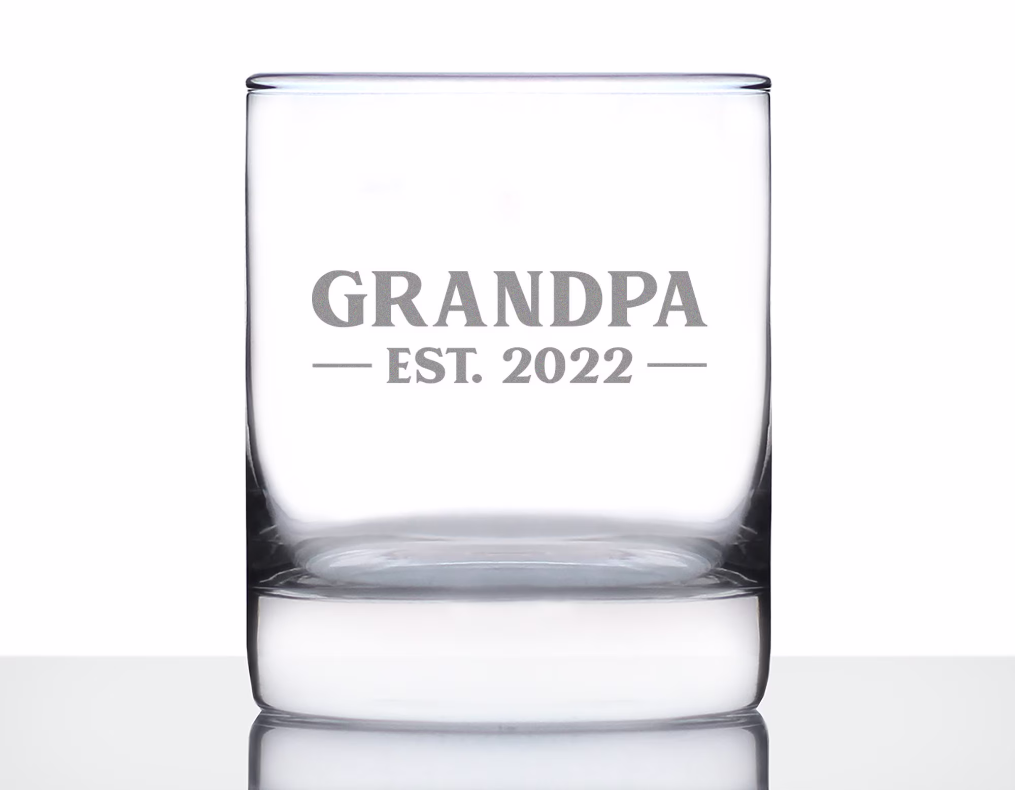 Grandpa Est. 2022 - Bold 10 Oz Rocks Glass Or Old Fashioned Glass, Etched Sayings, Father's Day Gift, Fun Baby Reveal For Grandparents