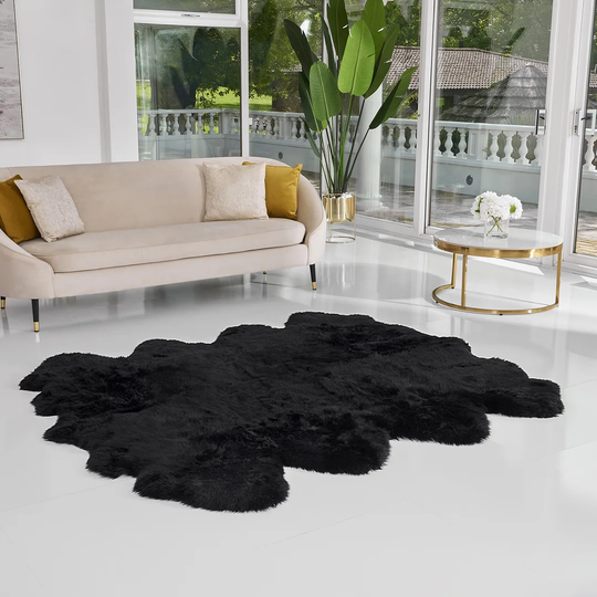 Ada Sheepskin Black Rug