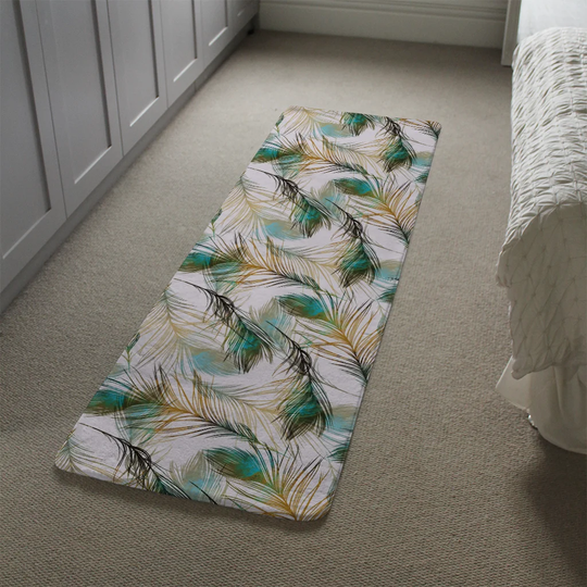 Lakefield Imprints Peacock Feathers Designer Shaggy Green/Blue/Brown Rug