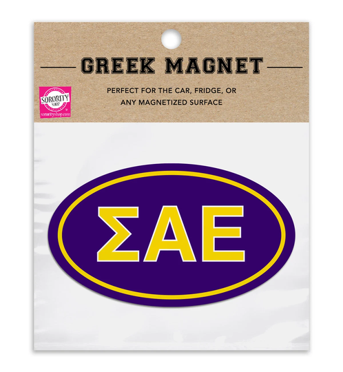 Sigma Alpha Epsilon Oval Fraternity Car Magnet Set Of 2 Removable No Residue All Weather Magnets For Guys & Student Drivers