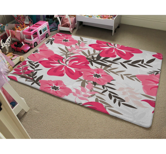 Milligan Floral Shaggy Pink/White Rug