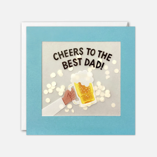 Cheers Beer Father's Day Card With Paper Confetti - Shakies By James Ellis