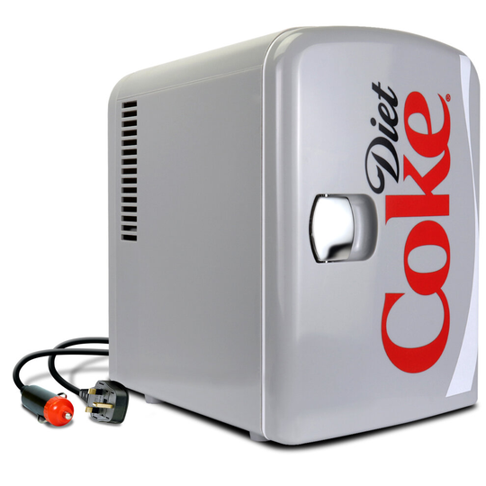 CocaCola Diet Coke Portable Thermoelectric Mini Fridge Cooler/Warmer 12vDC/220v AC home, dorm, car, beverages, snacks, skincare, cosmetics, medication