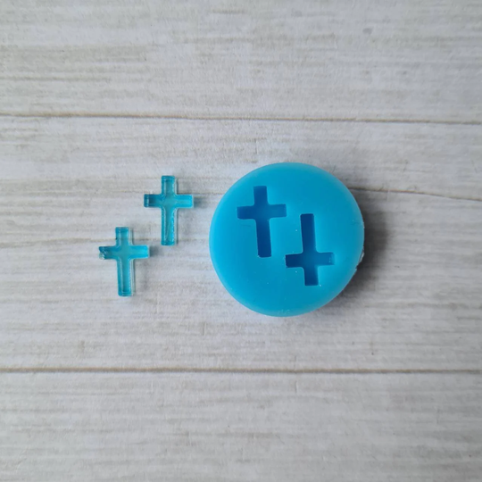Resin Silicone Mold - 14mm Cross Mould, Crucifix Flexible Mold, Polymer Clay Supplies, Resin Supplies