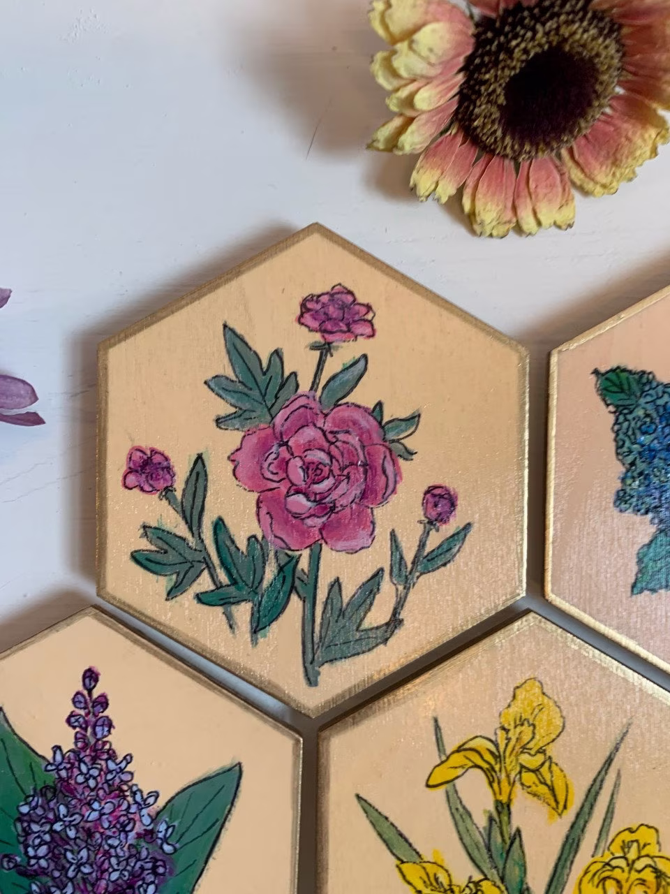 Pink Peony Fridge Magnet
