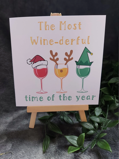 Have A Wine-Derful Christmas - Card | Wine Lover Digital Art