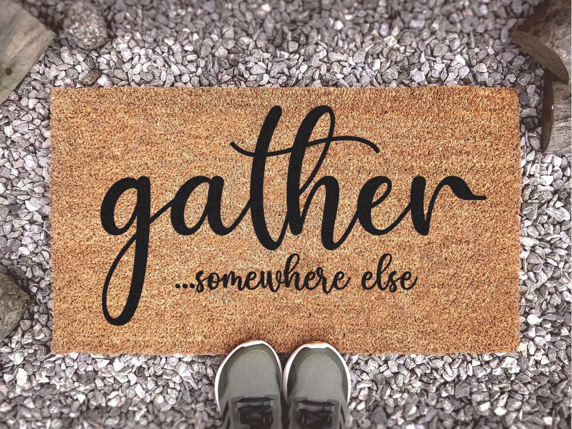 Gather...somewhere Else Doormat - Funny Please Leave Dismissal Gift Custom Housewarming