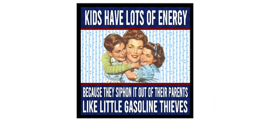 Funny Gifts Kids Have Lots Of Energy Retro Refrigerator Magnet