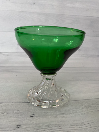 Green Coupe Glass | Champagne Vintage Anchor Hocking Boopie Dessert Cup