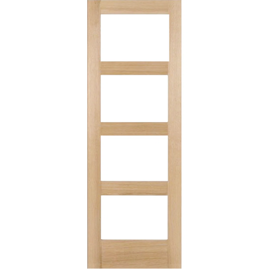 Oak Shaker 4 Light Clear Glass Internal Door