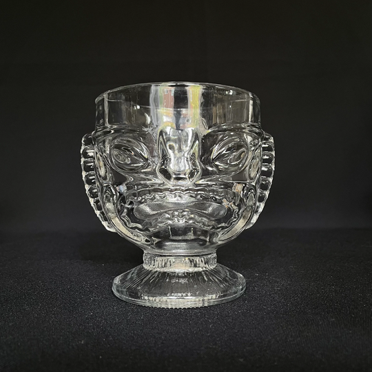 Vintage Tiki Man Glass Ice Bucket - Barware Retro