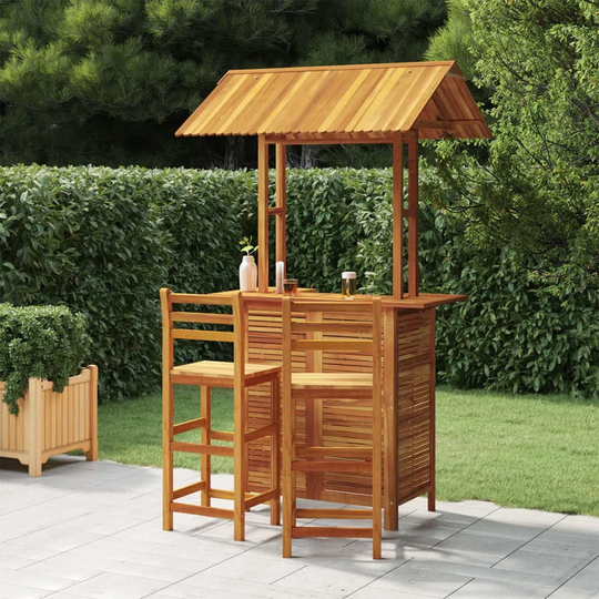 Natur Pur 3 Piece Garden Bar Set Solid Wood Acacia