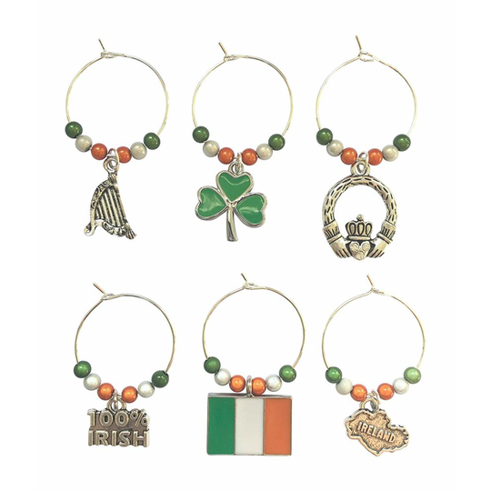 Ireland - Irish Wine Glass Charms with Gift Box
