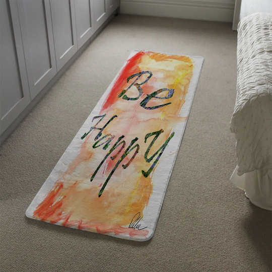 Matz Be Happy Designer Shaggy Orange/Yellow/Grey Rug
