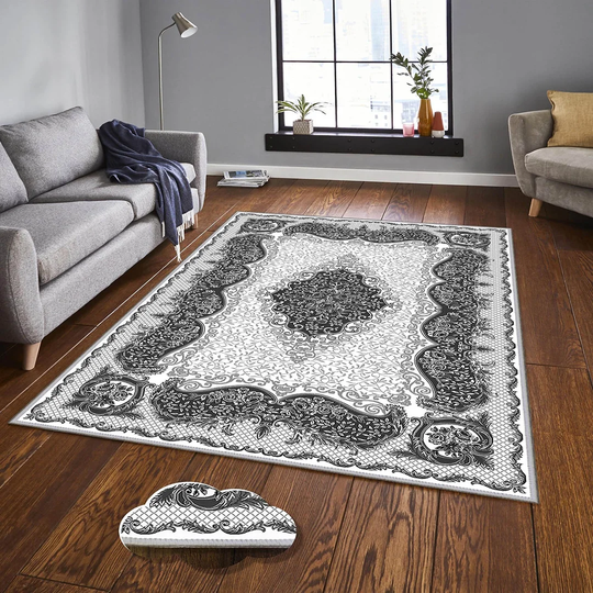 Hutson Flatweave Ivory/Black Rug