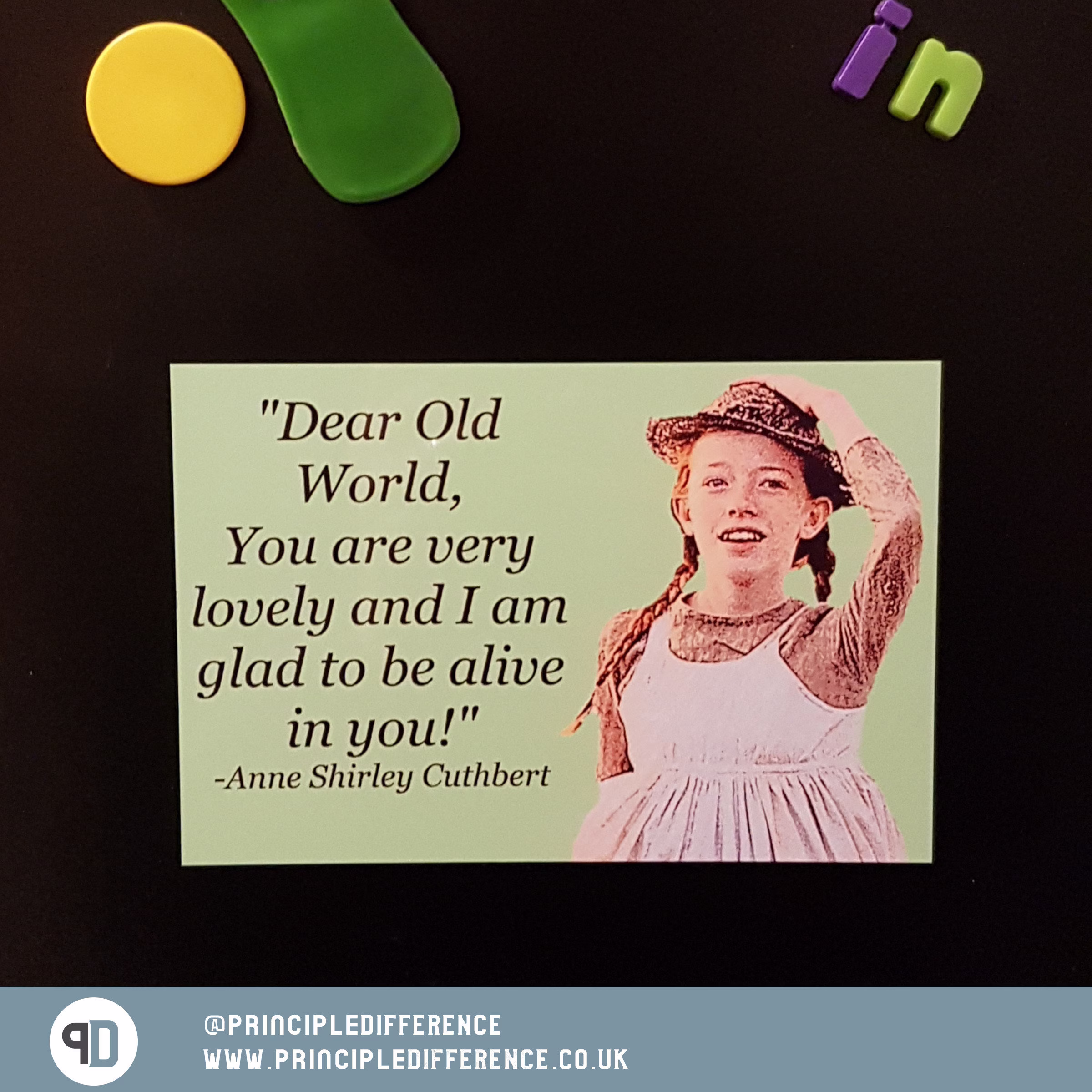 Anne Of Green Gables | Personalised Dear Old World Fridge Magnet With An E Gift 10x15cm Printed