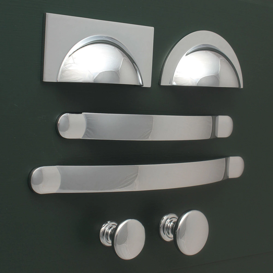 Chrome Kitchen Cupboard Handles Quality Shaker English Style Knobs Pulls Cup Bin Shiny Polished - Minimal
