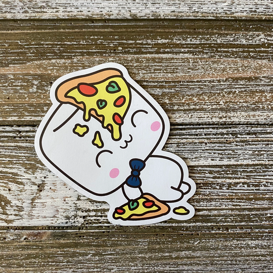Seymour Puff Just Enjoy The Pizza Magnets, 3x2 In
