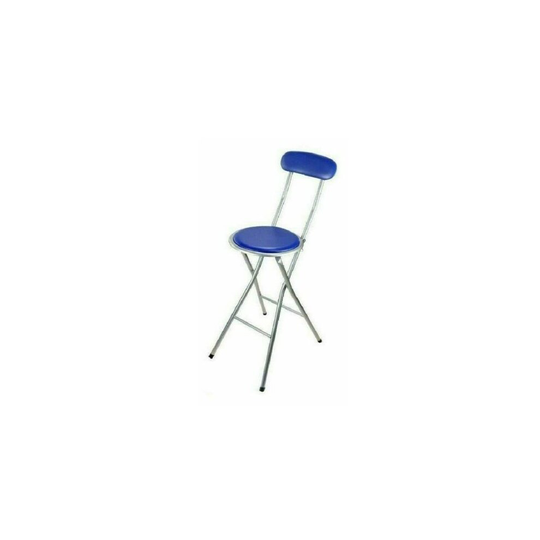 (BLUE) Folding Breakfast Bar Stool Chair Seat LightWeight