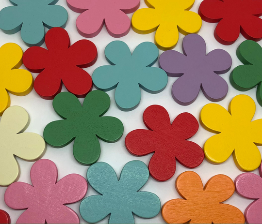 Wooden Flower Magnet, Retro Decor, Dorm Room Cute Office Supply, Fridge Magnets, Locker Stocking Stuffer, Cubicle Decor