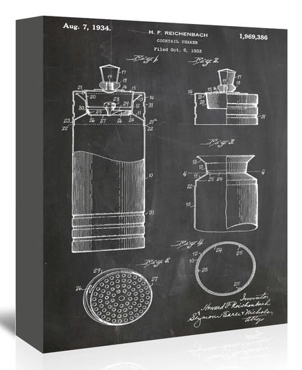 'Cocktail Shaker' Graphic Art on Wrapped Canvas