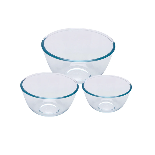 3 Piece Glass Mixing Bowl Set